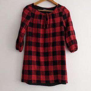 Madewell Black and Red Buffalo Plaid Dress Size XXS